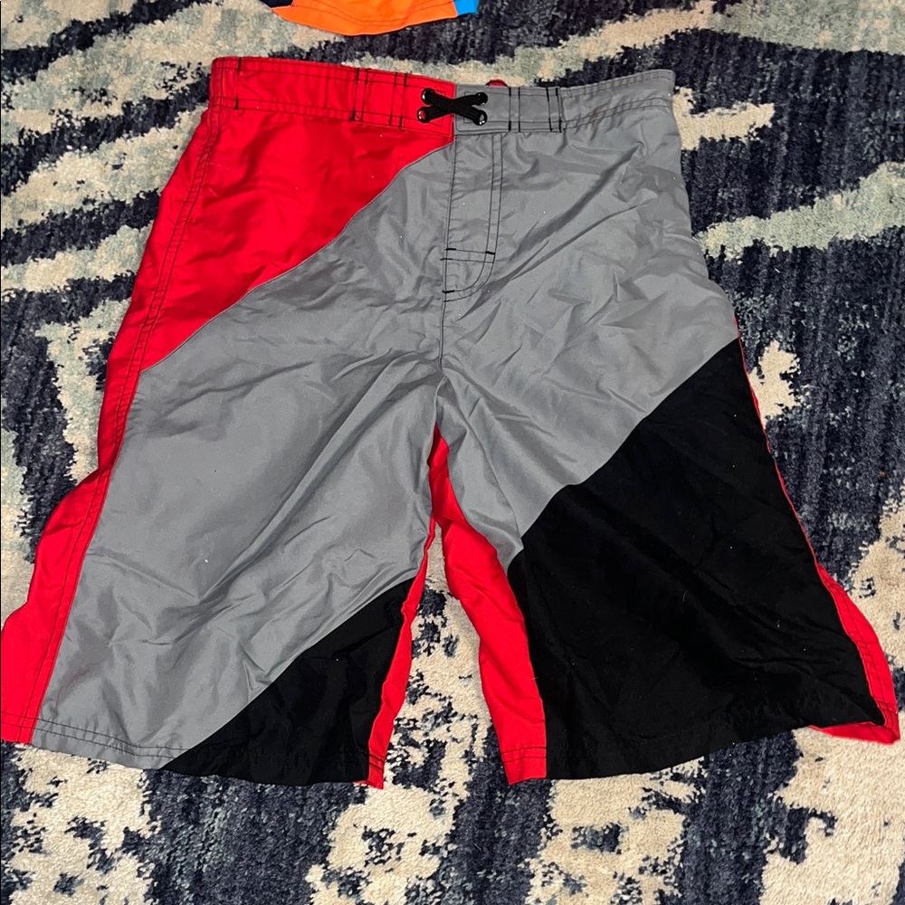 OP Red and White Mesh Shorts